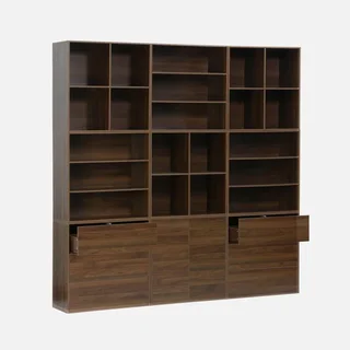 Kit Estante Modular 9 Cubos Madeira Sala de Estar Armazenamento Estante Livros