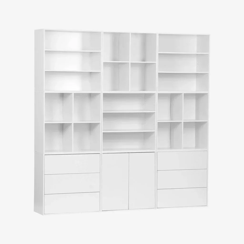 Kit Estante Modular 9 Cubos Madeira Kompo Armazenamento Estante Organizador
