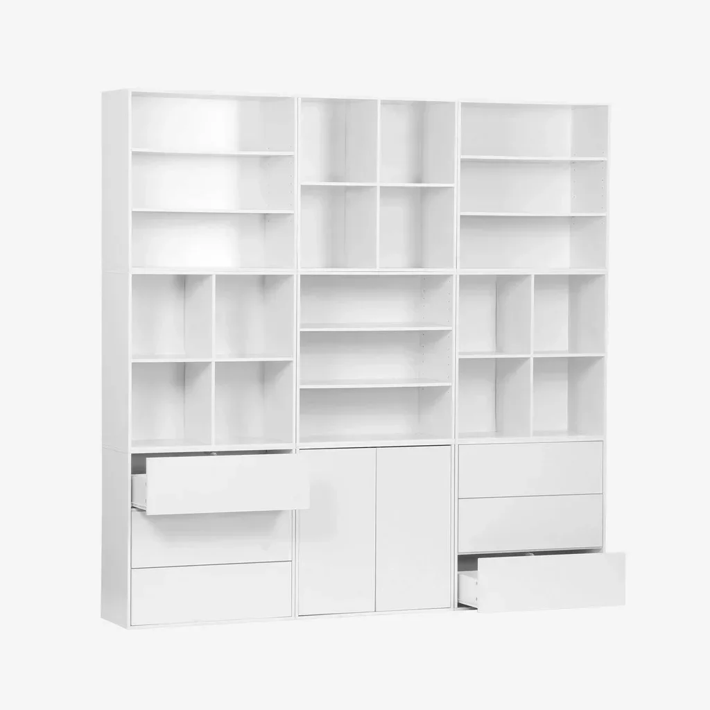 Kit Estante Modular 9 Cubos Madeira Kompo Armazenamento Estante Organizador