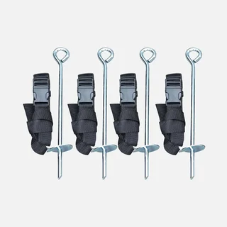 Kit ancrage trampoline 4 sardines acier galvanisé 4 sangles fixation vent