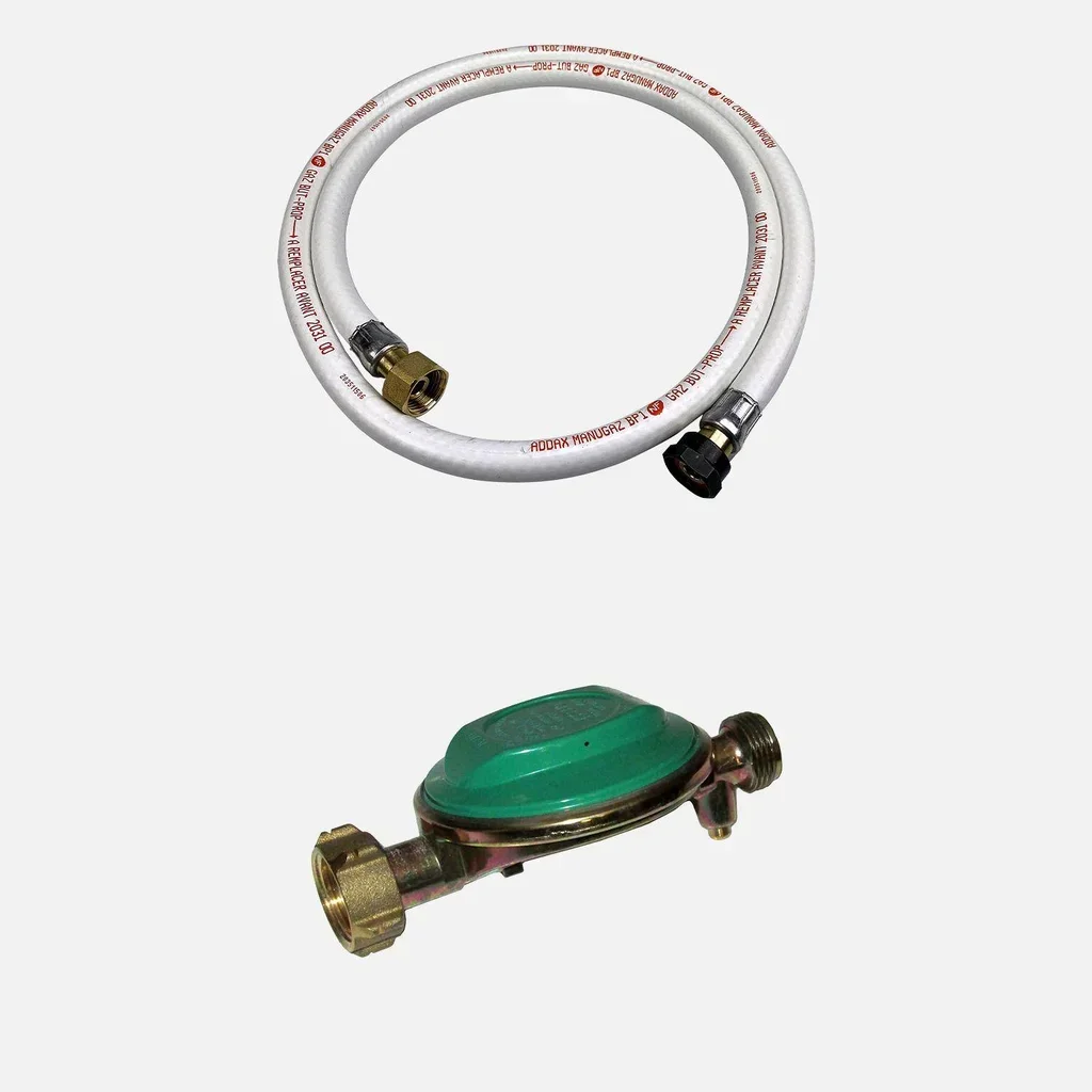Kit flexible gaz butane 25mm détendeur intégré barbecue chauffage extérieur