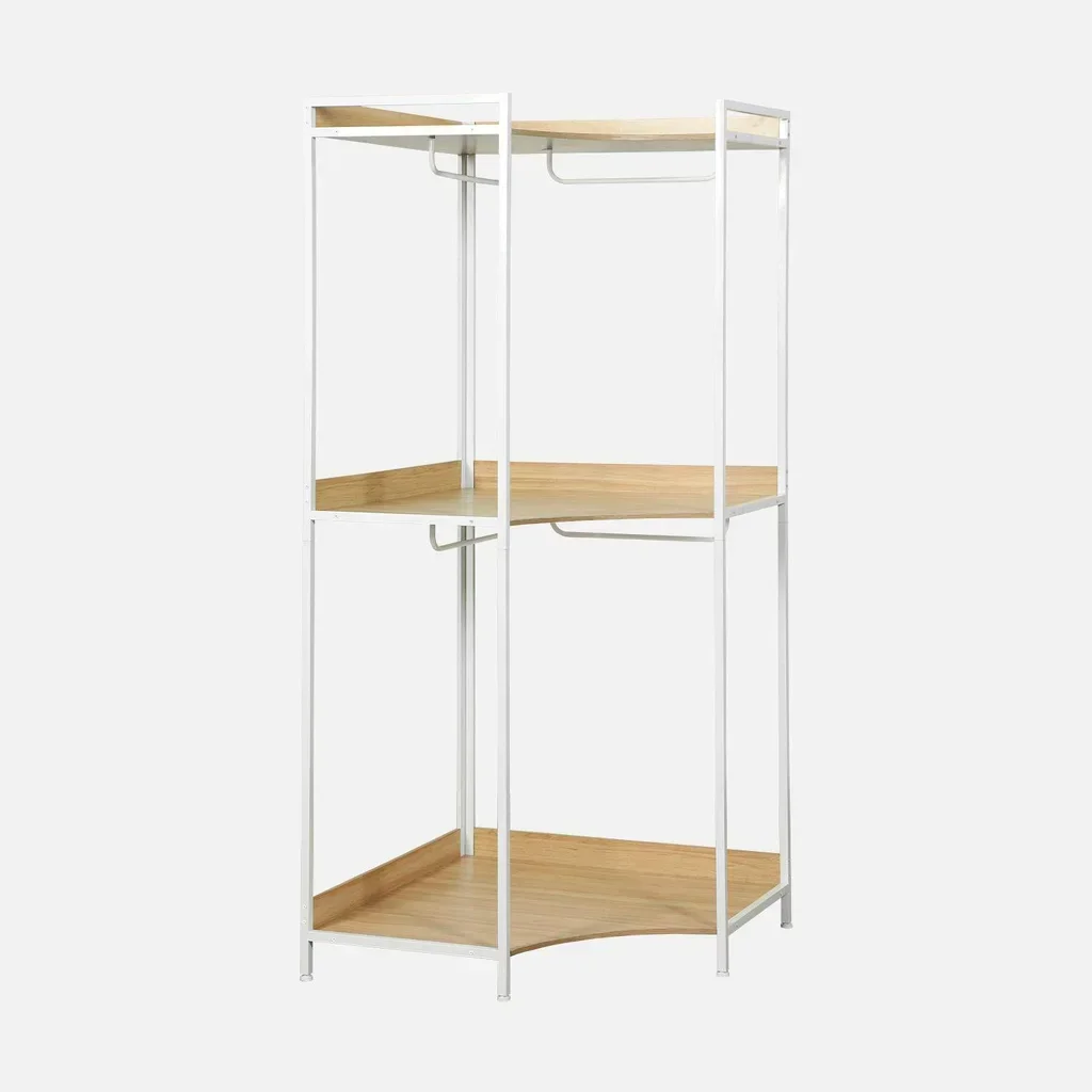 Extendable closet kit wood metal 5 modules contemporary design