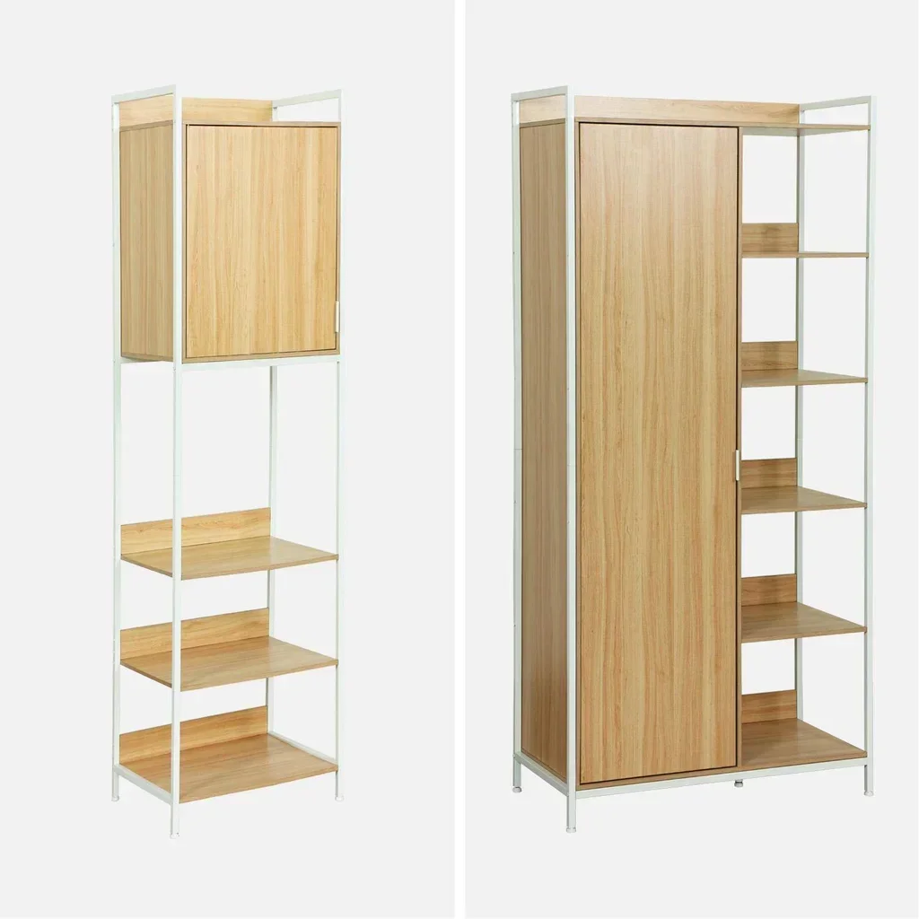 Extendable closet kit wood metal 5 modules contemporary design