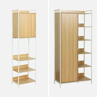Extendable closet kit wood metal 5 modules contemporary design