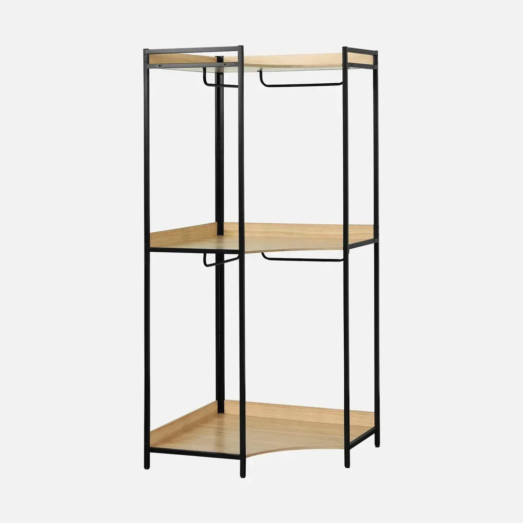 Modular wood metal closet kit 5 modules clothes storage design
