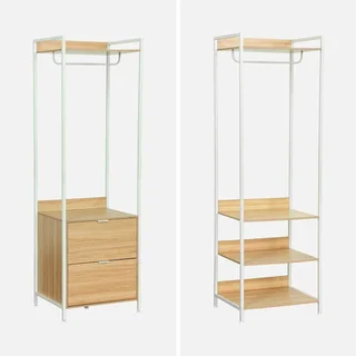 Extendable closet kit wood metal 5 modules contemporary design