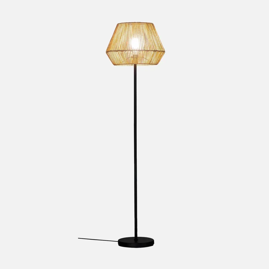 Lampadaire rotin tressé 150 cm design exotique salon chambre