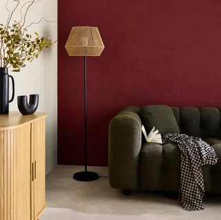 Lampadaire rotin tressé 150 cm design exotique salon chambre