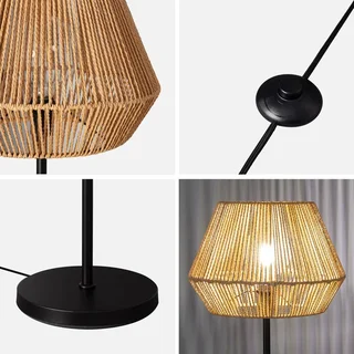 Lampadaire rotin tressé 150 cm design exotique salon chambre