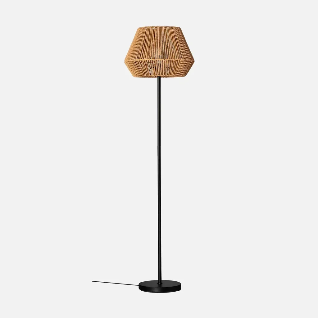 Lampadaire rotin tressé 150 cm design exotique salon chambre