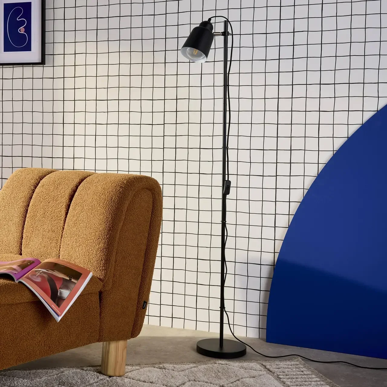Lampadaire métal design 145 cm - Style industriel contemporain salon