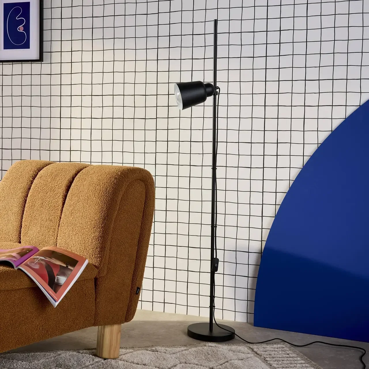 Lampadaire métal design 145 cm - Style industriel contemporain salon