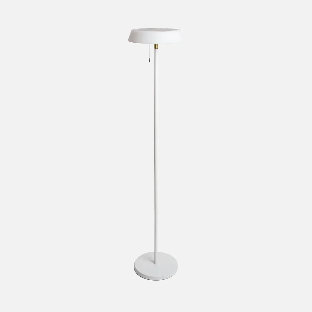 Lampadaire solaire LED extérieur 150cm blanc doré Alex