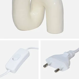 Ceramic lamp Elma 45cm organic design glazed glass