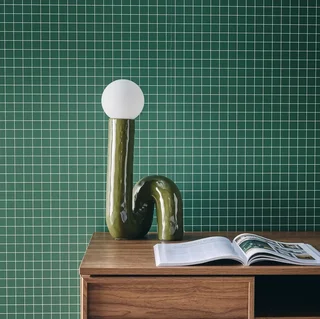Glazed Ceramic Table Lamp 45 cm Elma Organic Design