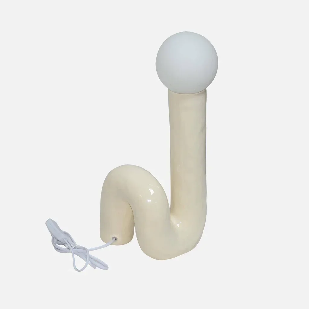 Ceramic lamp Elma 45cm organic design glazed glass