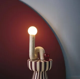 Ceramic lamp Elma 45cm organic design glazed glass