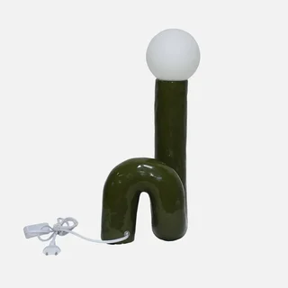 Glazed Ceramic Table Lamp 45 cm Elma Organic Design