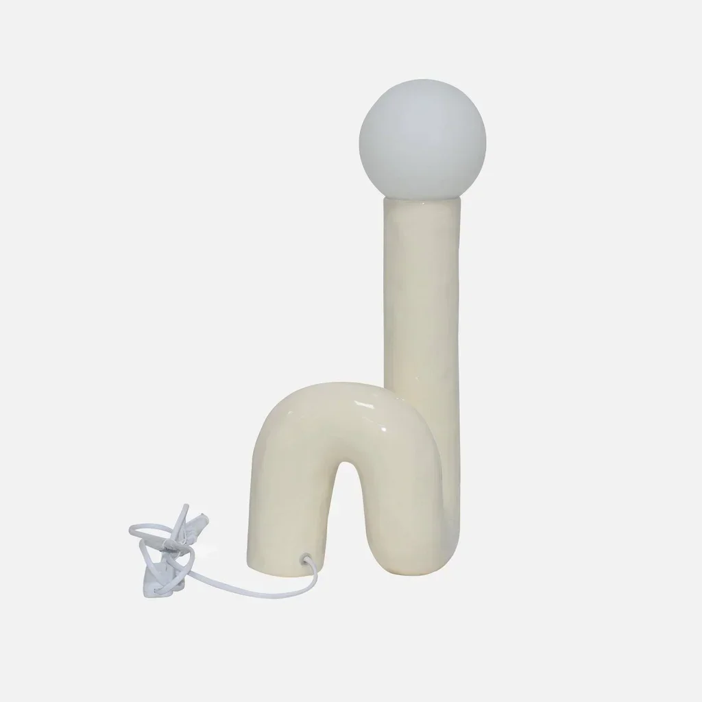 Ceramic lamp Elma 45cm organic design glazed glass
