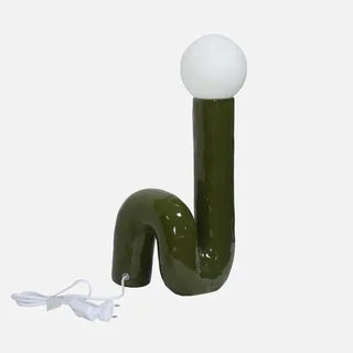 Glazed Ceramic Table Lamp 45 cm Elma Organic Design