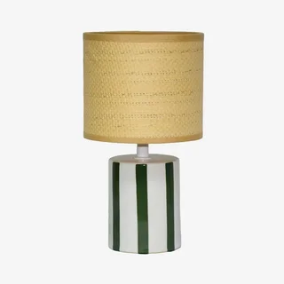 Lampe céramique abat-jour rotin 28cm Aurore