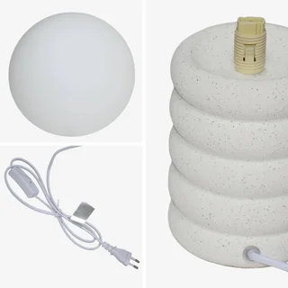 Lampe à poser Zoé céramique mouchetée blanche 28 cm