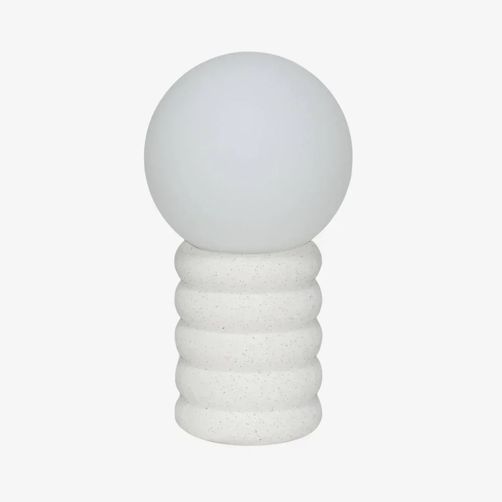 Lampe à poser Zoé céramique mouchetée blanche 28 cm
