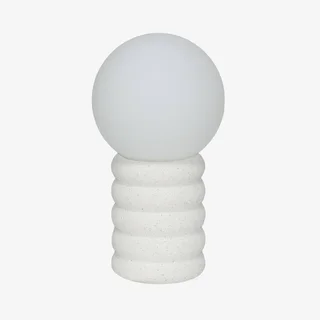 Lampe à poser Zoé céramique mouchetée blanche 28 cm