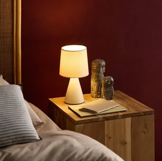 Lampe de table Alban céramique vert olive vintage Ø13 cm intérieur