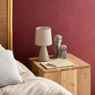 Lampe table céramique vert olive vintage Ø13 cm intérieur