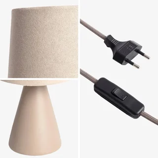 Lampe table céramique vert olive vintage Ø13 cm intérieur