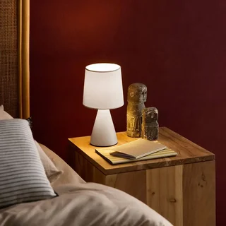 Lampe table céramique vert olive vintage Ø13 cm intérieur