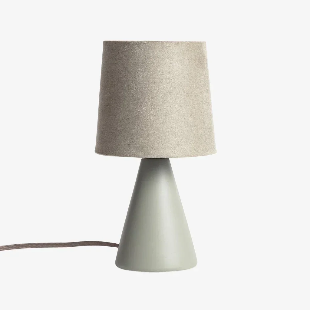 Lampe de table Alban céramique vert olive vintage Ø13 cm intérieur