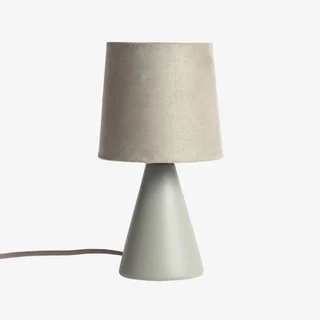 Lampe de table Alban céramique vert olive vintage Ø13 cm intérieur