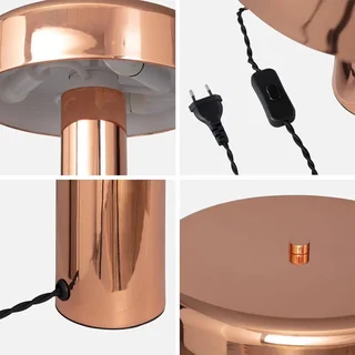 Lampe de table design métal chromé vintage industriel 30 cm
