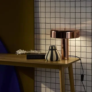 Lampe de table design métal chromé vintage industriel 30 cm
