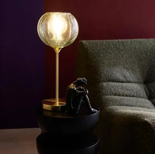 Lampe de table design métal et verre Basile 20 cm