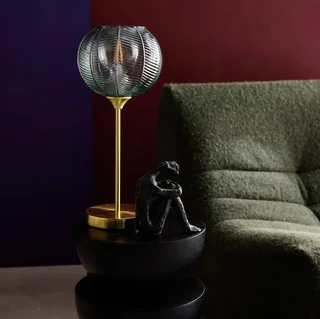 Lampe de table design métal et verre Basile 20 cm