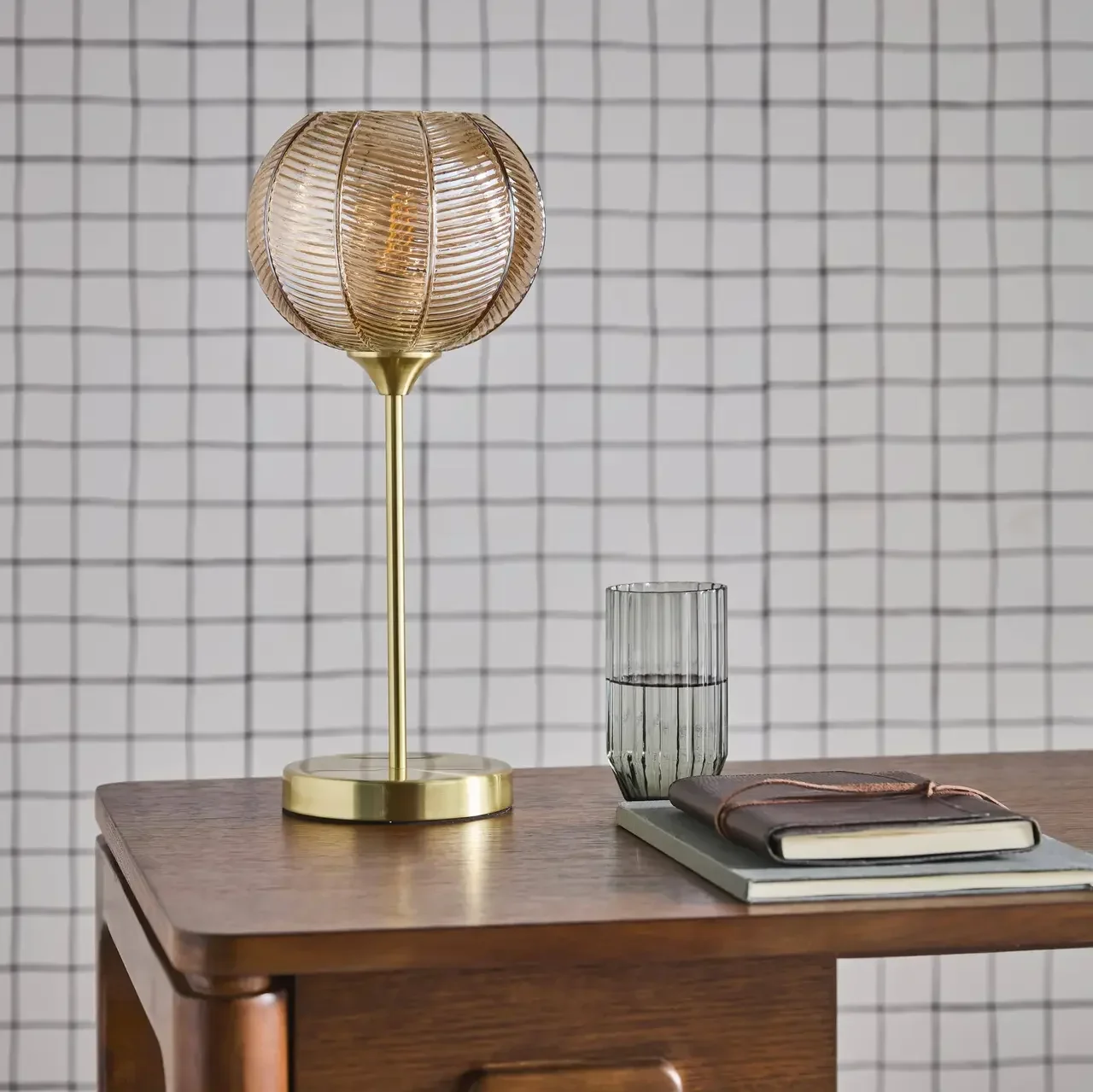 Lampe à poser Basile métal et verre 20 cm design cristal