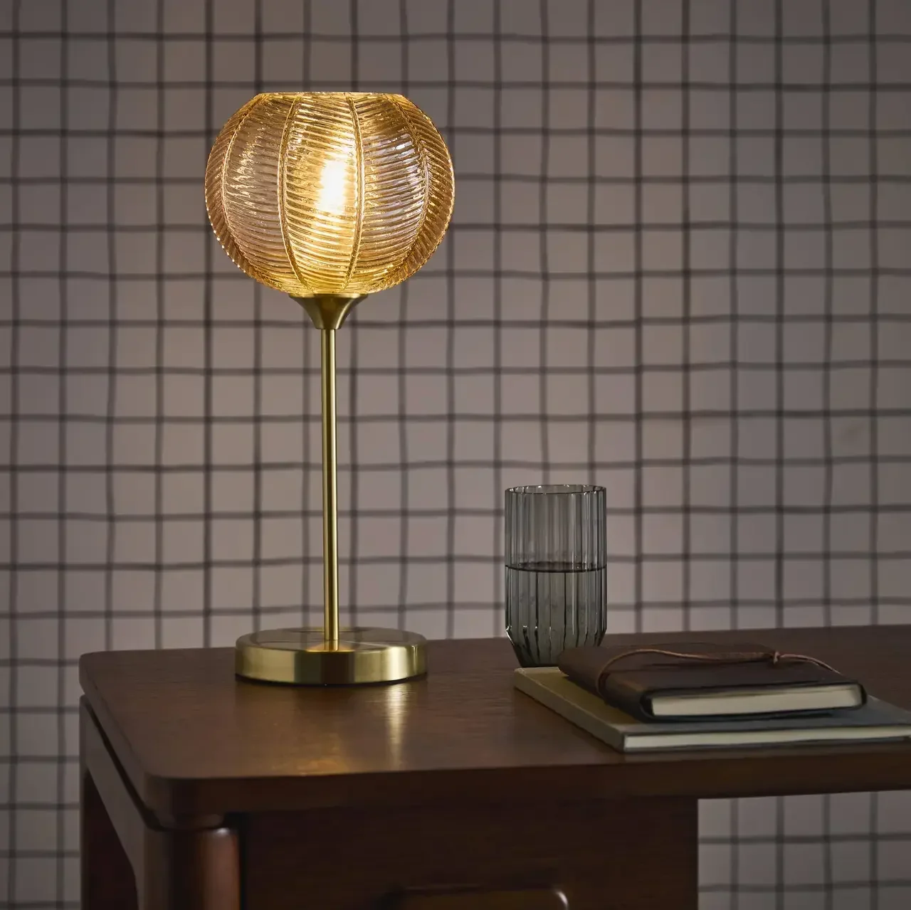 Lampe à poser Basile métal et verre 20 cm design cristal