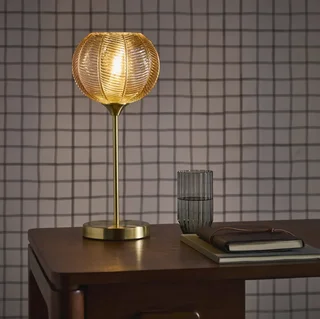 Lampe à poser Basile métal et verre 20 cm design cristal