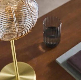 Lampe à poser Basile métal et verre 20 cm design cristal