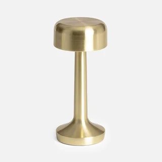 Lampe LED dorée cylindrique Ø9 cm avec port USB pour salon
