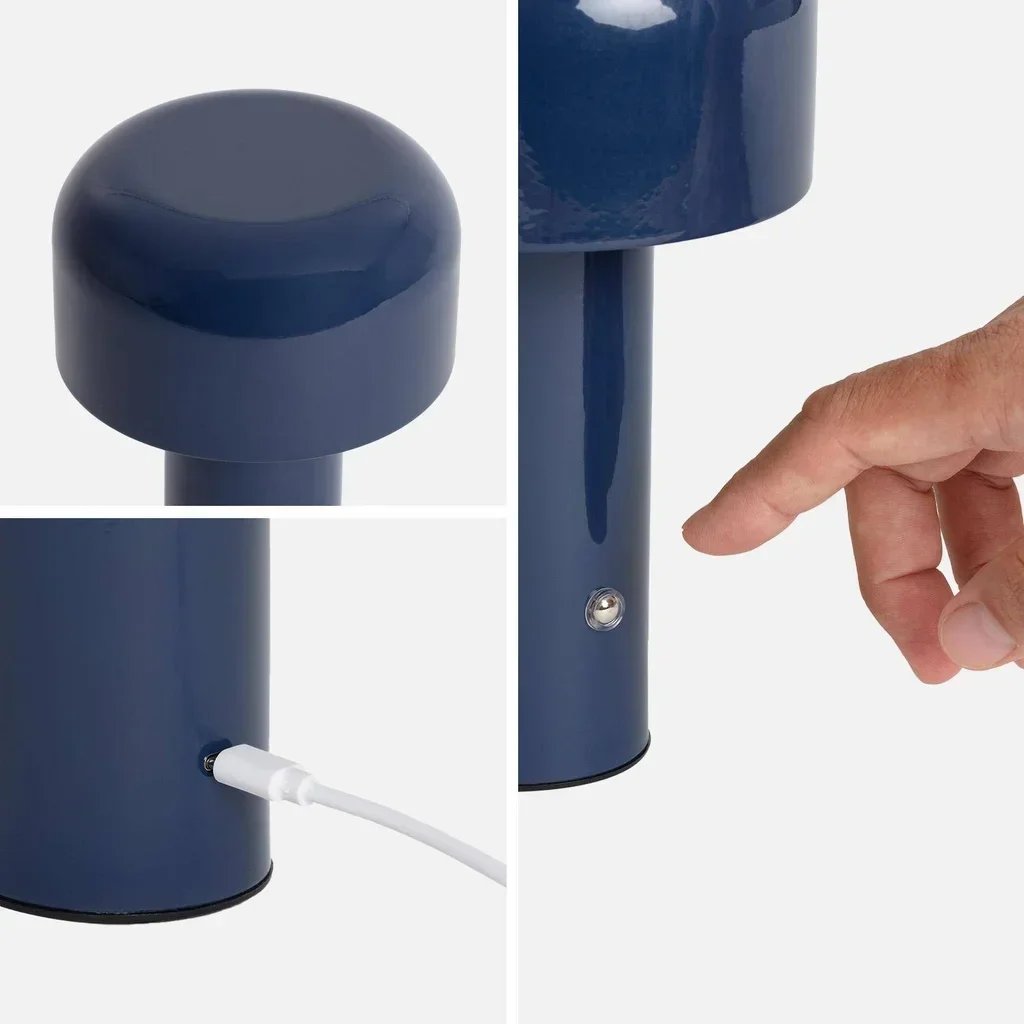 Lampe table LED design champignon métal Ø13cm 3 lumières sans fil Victor
