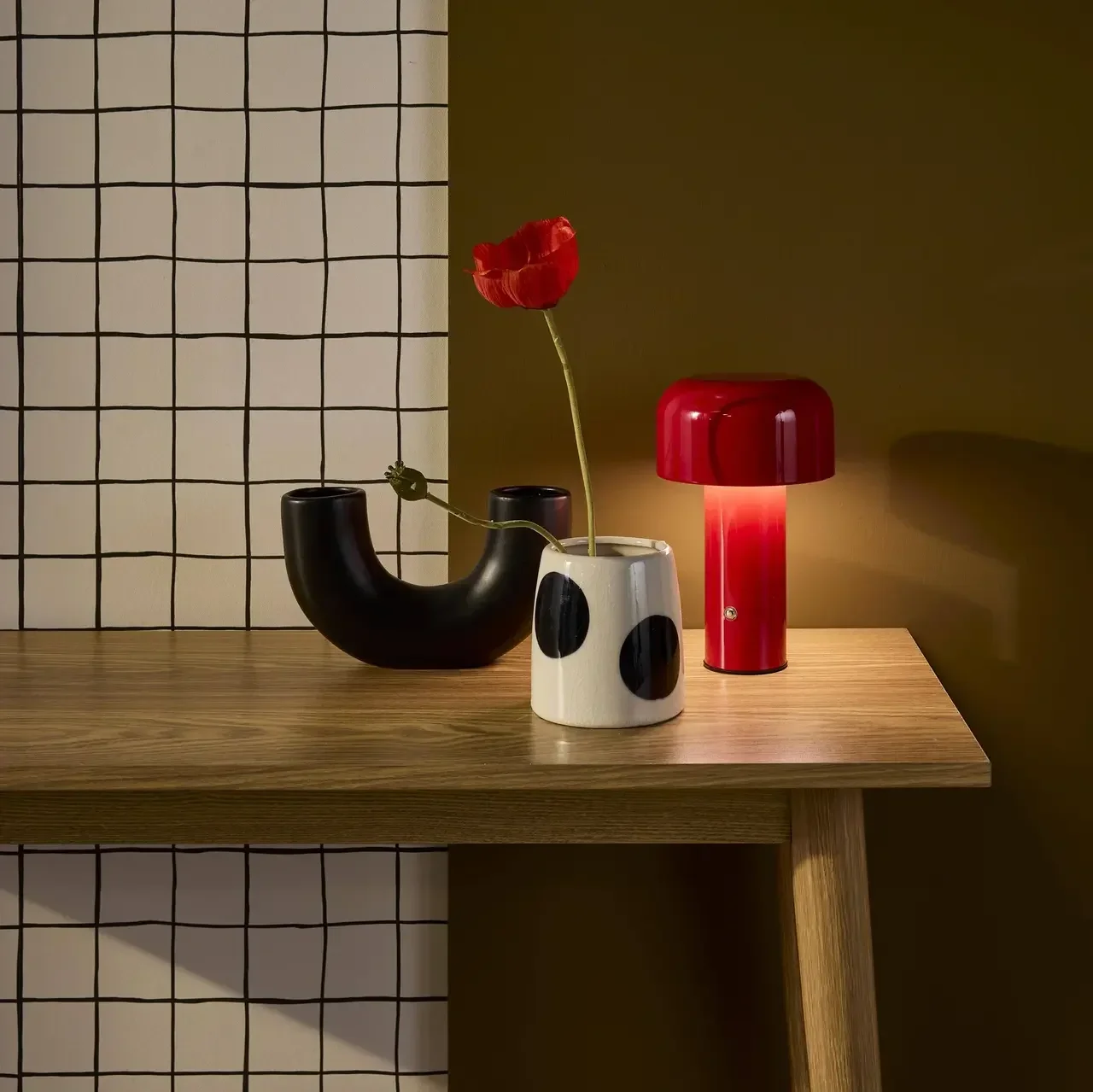 Lampe champignon LED métal design Ø13 cm salon chambre Victor