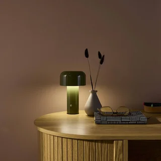 Lampe champignon LED métal Ø13 cm 3 températures lumière rechargeable salon chambre