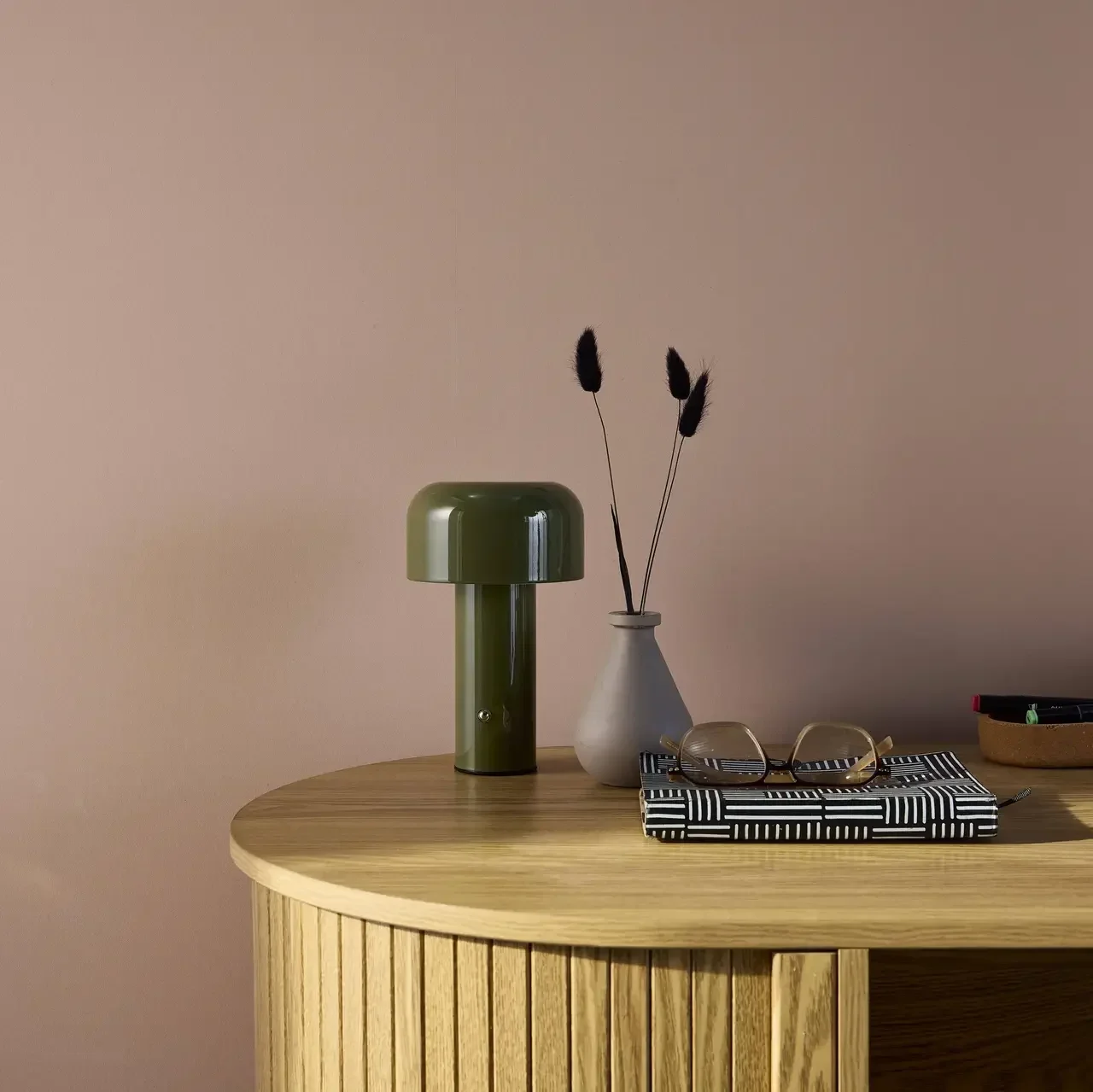 Lampe champignon LED métal Ø13 cm 3 températures lumière rechargeable salon chambre