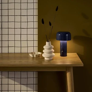 Lampe table LED design champignon métal Ø13cm 3 lumières sans fil Victor