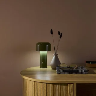 Lampe champignon LED métal Ø13 cm 3 températures lumière rechargeable salon chambre