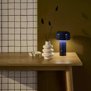 Lampe table LED design champignon métal Ø13cm 3 lumières sans fil Victor